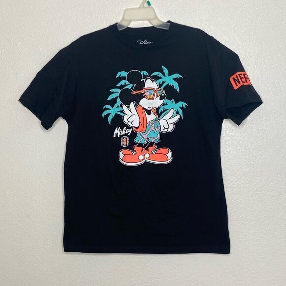 DISNEY X NEFF Mickey Mouse Print Black T Shirt Size L - Picture 1 of 4